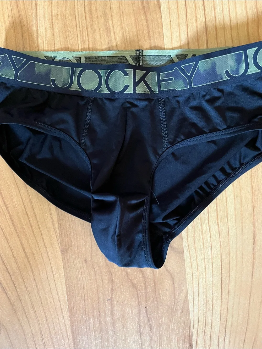 Jockey Black Brief with Branded Navy Waistband